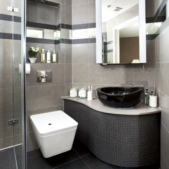 grey black bathroom