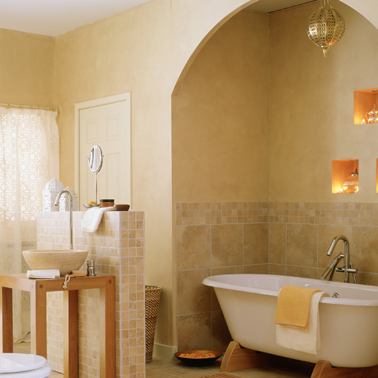 Moroccan-style recess | bathroom shelving ideas | 10 of the best bathroom shelving ideas | bathroom storage ideas | housetohome