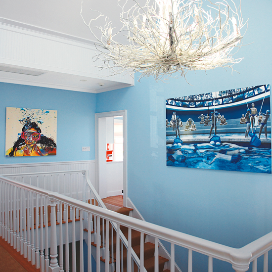 Upstairs hallway Colourful beach house tour housetohome.co.uk