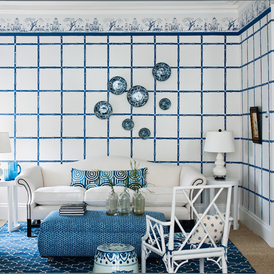 Stencilled walls | 10 ways to give your living room personality | family living room ideas | living room decorating ideas | living room | housetohome