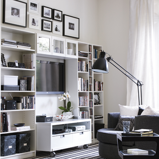 Build a media storage system Small living room media storage | Storage solutions for small spaces | Small space designs | PHOTO GALLERY | Housetohome