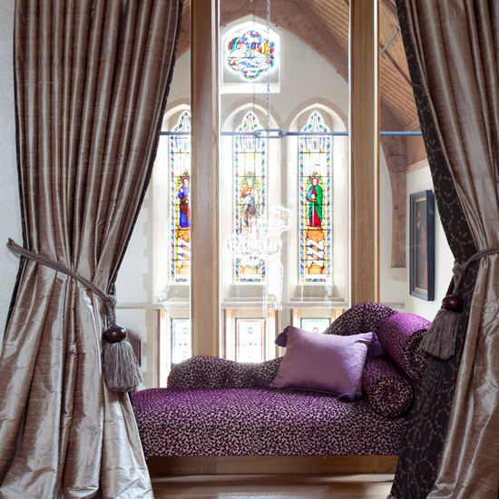 Purple chaise longue | Converted church | House tour | PHOTO GALLERY | Housetohome