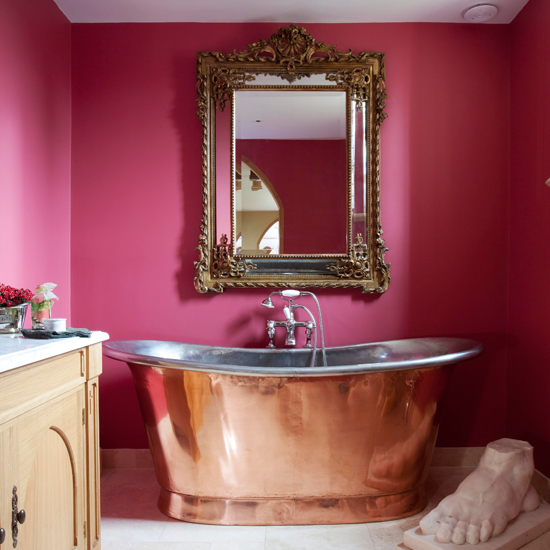 Pink and copper bathroom | Converted church | House tour | PHOTO GALLERY | Housetohome