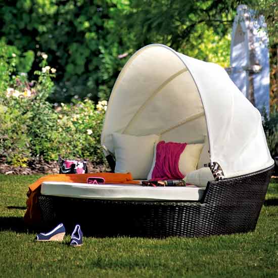 Daybed, including cushions and canopy, £699, Homebase. 