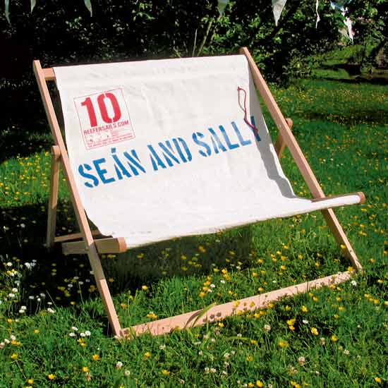 Personalised recycled sailcloth double deckchair, £199, The Reefer Sail Company 
at Not on the 
High Street.