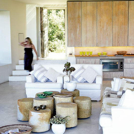 Open-plan living room and kitchen | South African beach house | House tour | Real home | PHOTO GALLERY | Housetohome