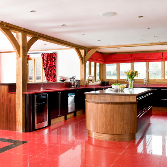 Take a tour around this vibrant red kitchen