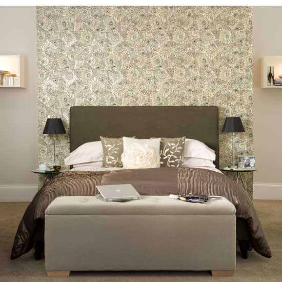 feature wallpaper | Hotel-style bedroom | Freestanding bath | Bedroom ...