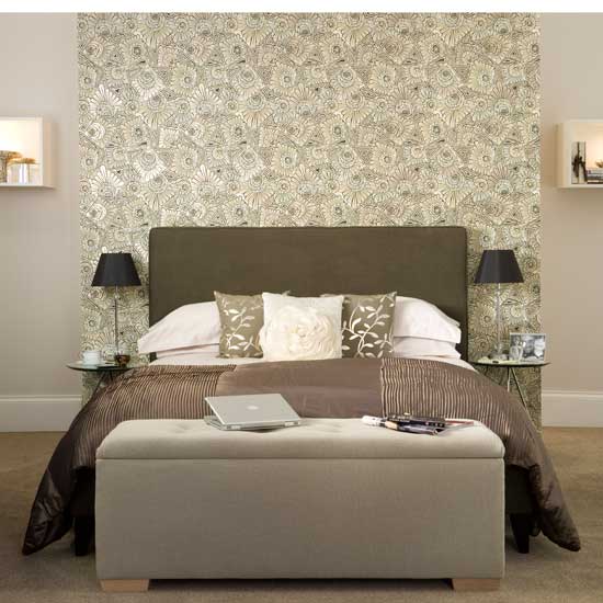 Use feature wallpaper Use feature wallpaper | Hotel-style bedroom | Freestanding bath | Bedroom | Bedroom decorating ideas | PHOTO GALLERY | Housetohome.co.uk
