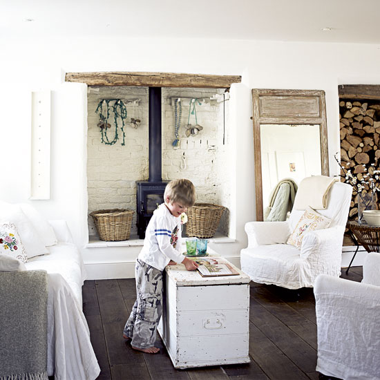 Open fireplace | All-white extended cottage | Real Home | Livingetc house tour | PHOTO GALLERY | Housetohome