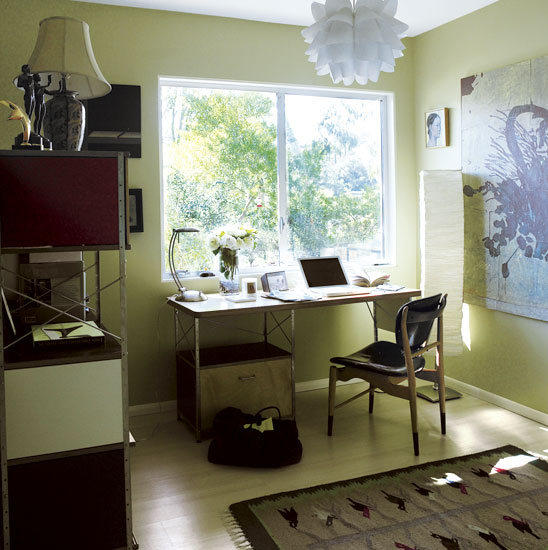 Serene home office Serene home office | Take a tour around actress Rachel Griffiths' mid-centurymodern LA home | house tours | housetohome