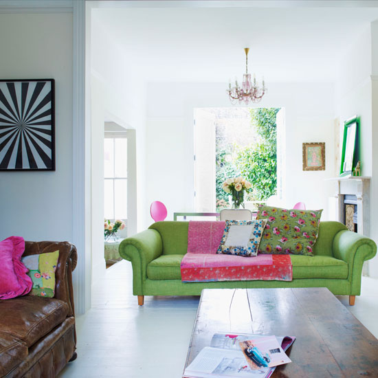 Modern colourful living room