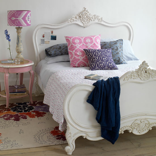 Bedroom with vibrant soft furnishings | Bedroom design | Patterned cushions | Image | Housetohome