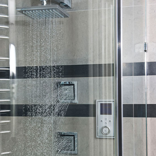 Digital shower | Modern grey shower room | Ideal Home bathroom makeover | PHOTO GALLERY | Housetohome