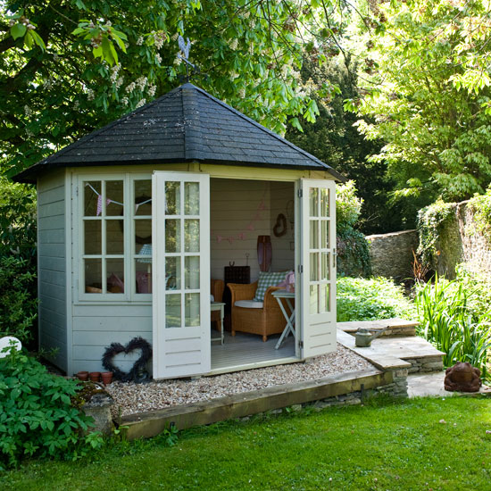 Country garden with summerhouse