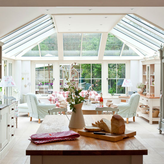 Open-plan country conservatory