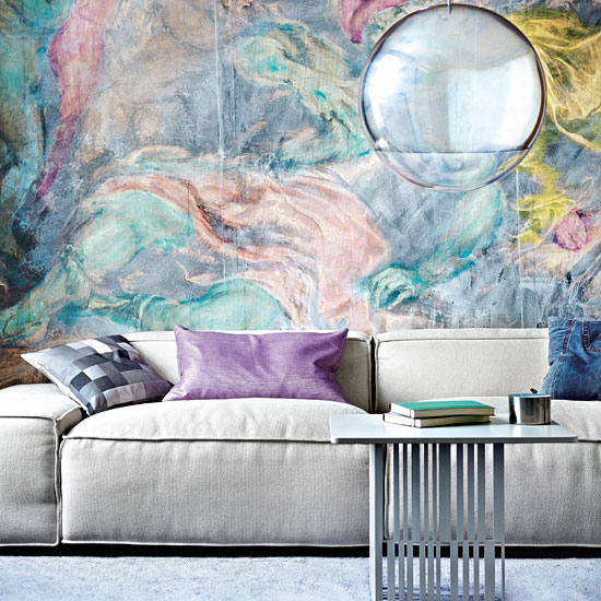 Supersized watercolour Supersized watercolour | Weird and wonderful living rooms | Living room | PHOTO GALLERY | Housetohome