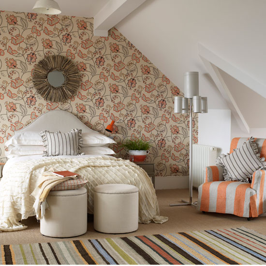 Warm attic bedroom