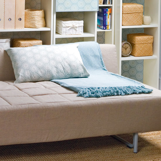 Disguise the bed linen Disguise the bed linen | Makeover your attic room in 5 steps | Attic living room storage | Storage design ideas | Image | Housetohome