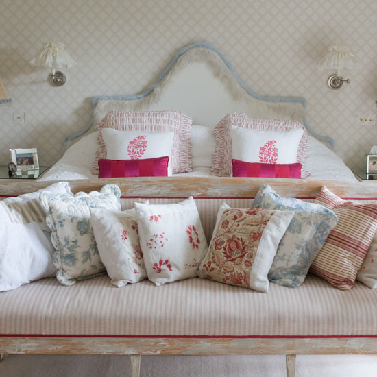 Large master bedroom | Floral cushion | Bedroom design | Image | Housetohome