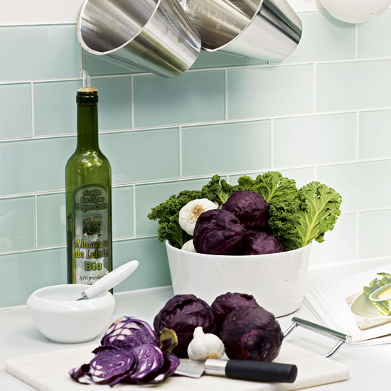 Blue kitchen tiles Blue kitchen tiles | Modern purple kitchen | Kitchen tour | PHOTO GALLERY | Housetohome