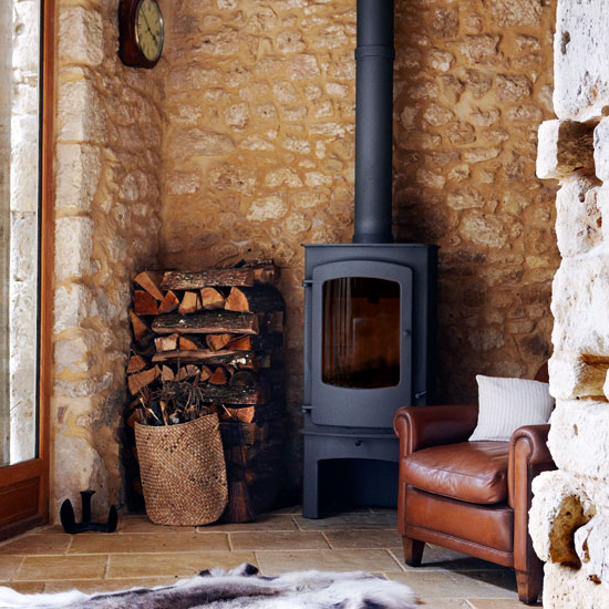 Wood burner | French manor house | Country Homes & Interiors house tour | PHOTO GALLERY | housetohome