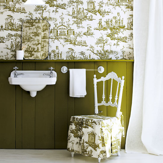 Wallpaper above the dado Wallpaper above the dado | Design ideas: decorating with toile | classic decorating ideas | toile | PHOTO GALLERY | Homes & Gardens | Housetohome