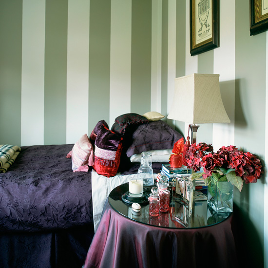 Striped bedroom | glamorous bedroom ideas | bedroom decorating ideas | housetohome