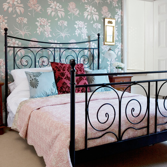 Feature wallpaper | glamorous bedroom ideas | bedroom decorating ideas | housetohome
