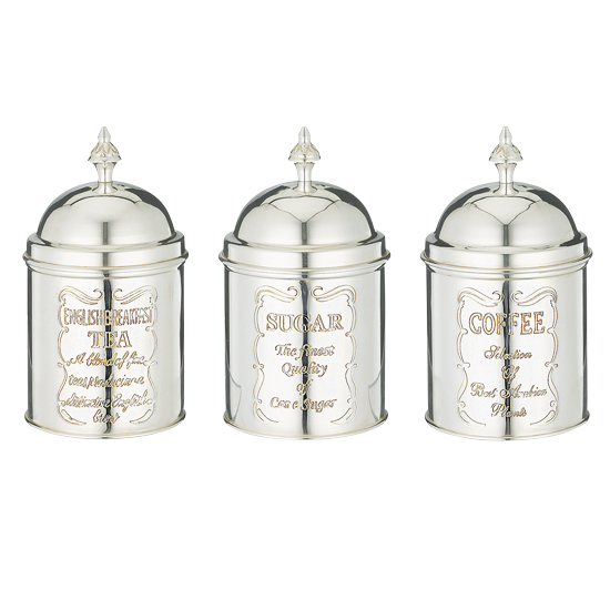 Tea, coffee and sugar caddies from John Lewis