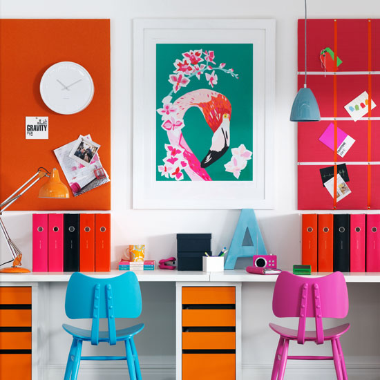 Vibrant home office | Colourful home office idea | Home office furniture | Image | Housetohome