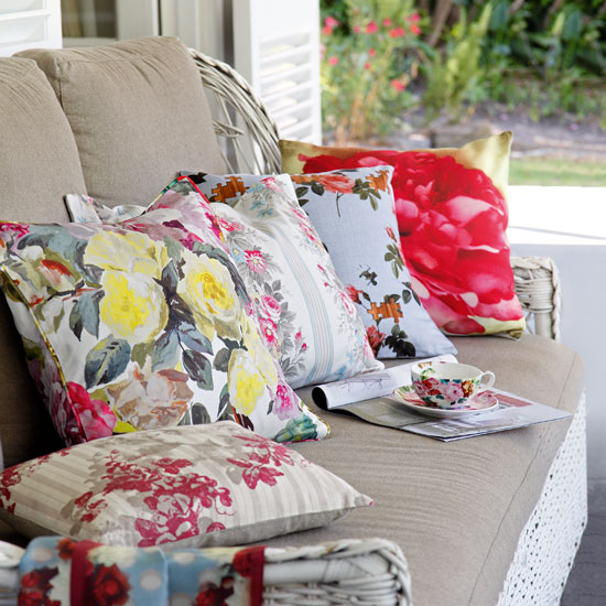 Floral conservatory cushions