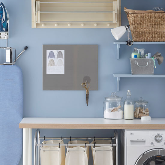 Blue utility room