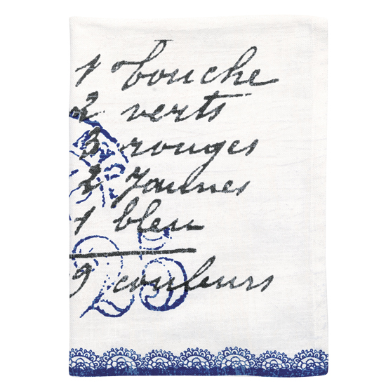 Lace and Calligraphy Print tea towel from Berry Red | 10 of the best kitchen tea towels | kitchen idea | PHOTO GALLERY | Housetohome