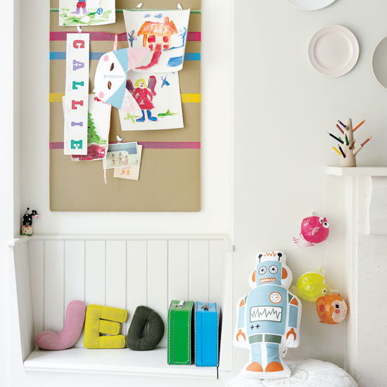 Post up notes on a fun pinboard | 10 best kids' playroom storage ideas | childrens room ideas | design inspiration | housetohome