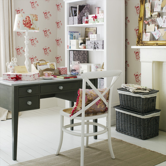 Go for a feminine country home office Go for feminine country style | 5 clever ideas for home offices | home office ideas | decorating inspiration | housetohome