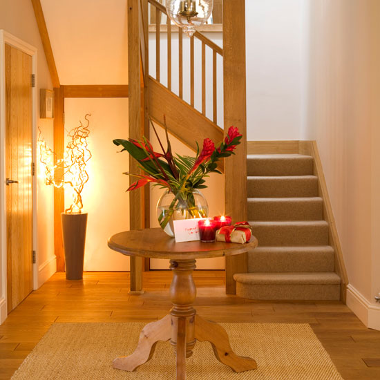 Festive hallway | Step inside a new-build home dressed for Christmas | House tour | Christmas decorating ideas | PHOTO GALLERY | Ideal Home | Housetohome