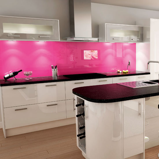 Pink and white kitchen | Kitchen colour schemes | Bright kitchens | Beautiful Kitchens