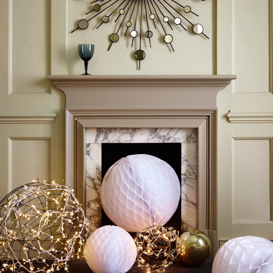 Christmas lighting fireplace