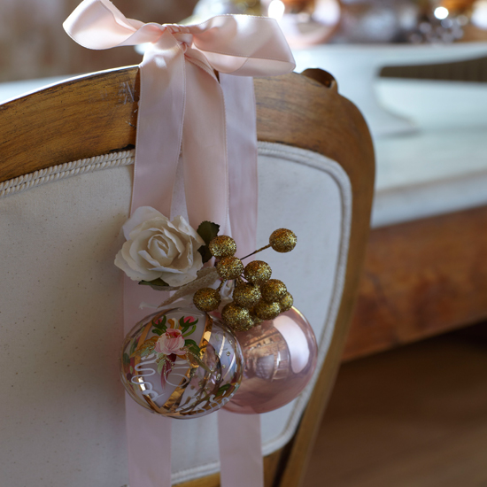 Chair decorations | Country-style Christmas table ideas | Christmas table settings | Chair | Country Homes & Interiors