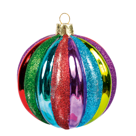 Striped bauble from Joanna Wood | Jewel-coloured Christmas buys | Christmas decorating ideas | Christmas 2011 | Christmas ideas | 25 Beautiful Homes | PHOTO GALLERY | Housetohome.co.uk