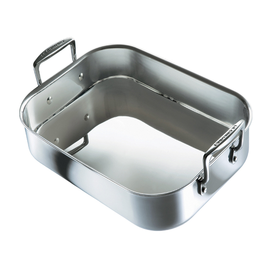 3-ply stainless steel roaster from Le Creuset