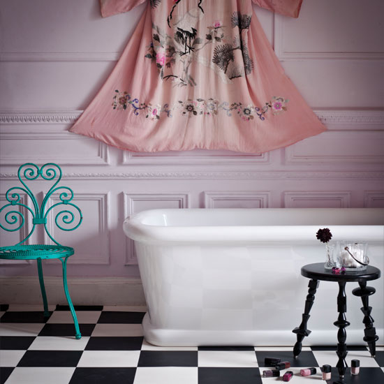 Glamorous pink bathroom Glamorous pink bathroom | colourful bathroom ideas | bathroom ideas | PHOTO GALLERY | Housetohome.co.uk
