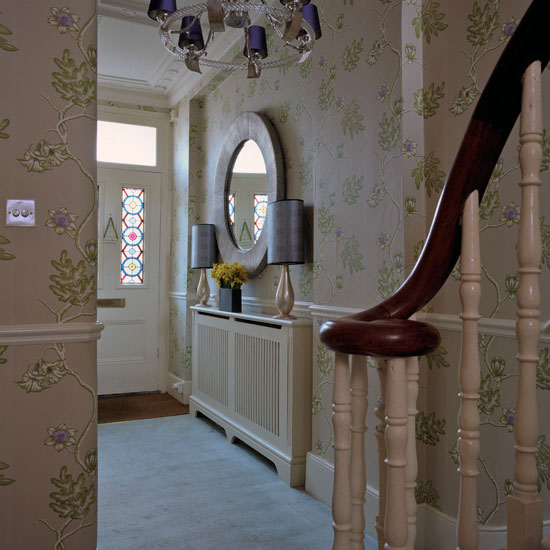 Ornate walls Classic entrance hall with ornate wallpaper | Hallway | Housetohome | Floral wallpaper | PHOTOGALLERY | Decorating Ideas