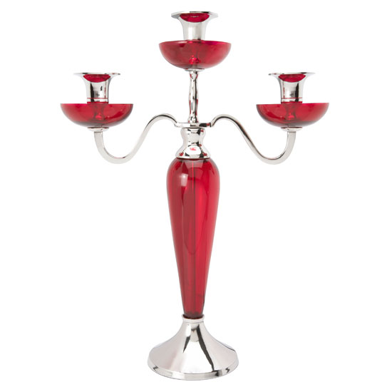 Red glass candelabra from Laura Ashley | candelabra | country | Country Homes & Interiors