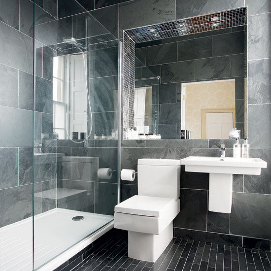 Modern charcoal-grey bathroom | Bathroom designs | Bathroom ...