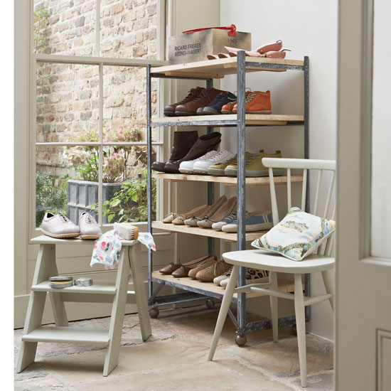 Use open shelves for boots and shoes | utility room | country | Country Homes & Interiors