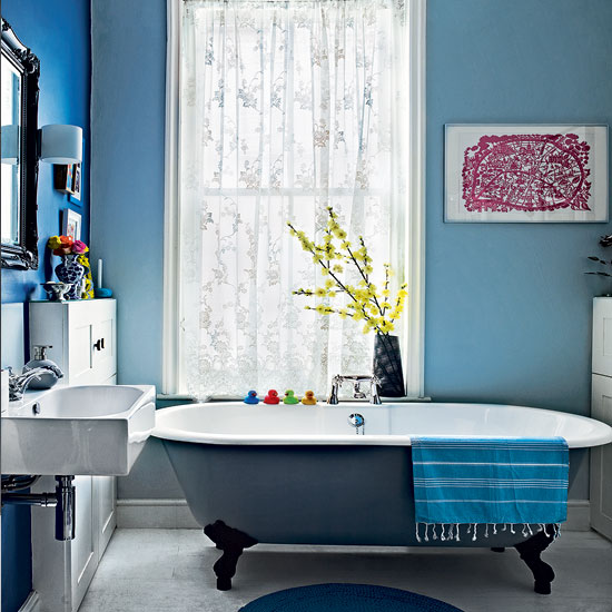 Modern blue bathroom | Bathroom decorating ideas | Bathroom | Livingetc | IMAGE | Housetohome.co.uk