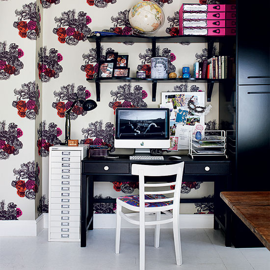 Modern floral home office | Home office decorating ideas | Home office | Livingetc | IMAGE | Housetohome.co.uk