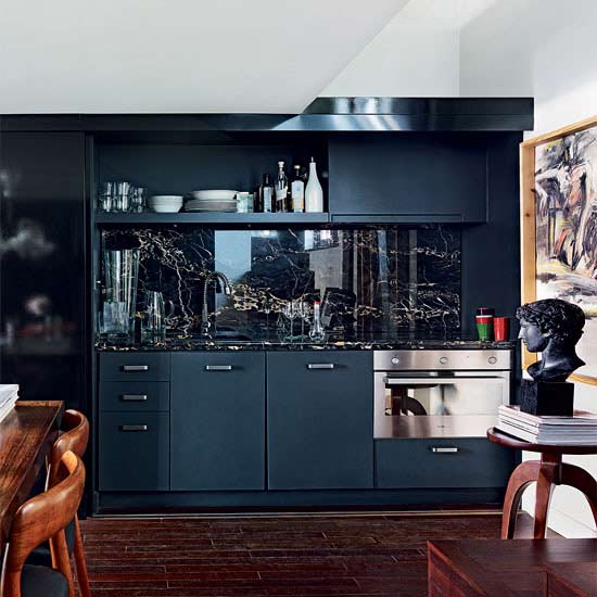 Kitchen | Take a look inside a dark, dramatic apartment | Real life homes | PHOTO GALLERY | Livingetc